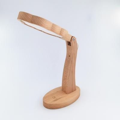 China New Design High Quality Desk Lamp Rechargeable Battery Study Room Table Lamp Multi Function Rechargeable Wooden Portable Wood Lamp for sale