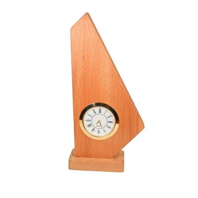 China WeCraft Design Sailboat Table Clock Style Desktop Ornament Antique Wooden Table Clock Desk Decoration New for sale