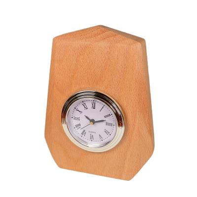 China WeCraft Style Wooden Table Clocks Antique Home Office Table Clock with Quartz Movement Diamond Cut Solid Wood Desk Clock for sale