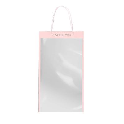 China 10pcs/pack Waterproof Elegant Plastic Portable Clear Flower Bag For Florist Wrapper for sale