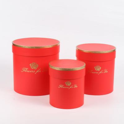 China Factory Supply 3pcs/set Handmade Cylindrical Gift Paper Boxes Flower Box for sale