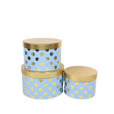 China Handmade Elegant Round Flower 3pcs/set Cylindrical Gift Paper Box With Hot Stamping Printing On The Surface for sale