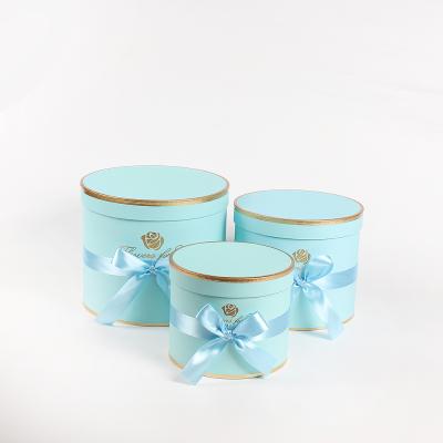 China Wholesale 3pcs/set Handmade Rounded Flower Paper Boxes Gift Box With Hot Stamping Printing for sale