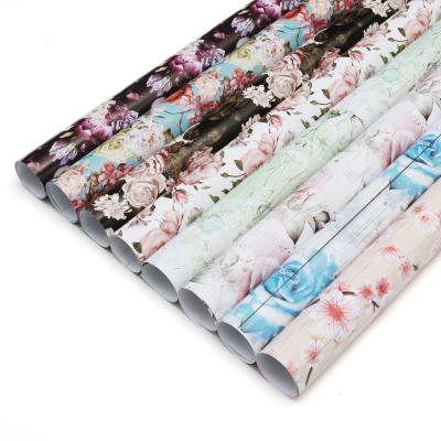 China Disposable Watercolor Floral Wrapping Paper For Wrapping Present for sale