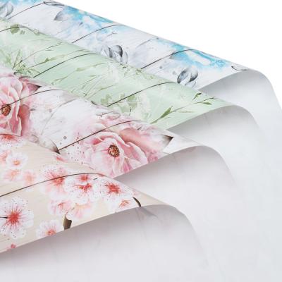 China 50*70cm Disposable Elegant Watercolor Floral Wrapping Paper For Wrapping Mother's Day Gift for sale