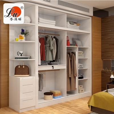 China (Others)Adjustable Sliding Doors For Wardrobes Design Home Furniture Wardrobe Modern Bedroom White Color Cartoons Wardrobe for sale