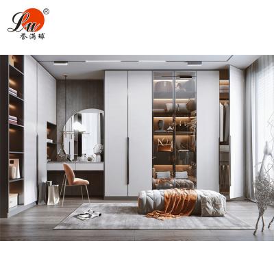 China (Others) Nordic Style Adjustable Swing Door Bedroom Wardrobes Walking Cabinet Design Storage Swing Doors Wardrobe for sale