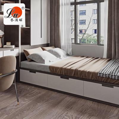 China Stable Quality QC And Rich Experience In Oversea Projects Simple E e Wooden Storage Style Drawers Bed Tatami Modern Bedroom Storage Drawer White Door Bed for sale