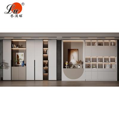 China Stable Quality QC And Rich Experience In Oversea Projects E Furniture Design Living Room Plus Cabinet Line One Book Storage Large White Bookcase for sale