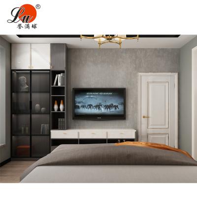 China Stable Quality QC And Rich Experience In Oversea Projects E e black and white contemporary cabinetnew model TV wall unit with modern showcase TV cabinet for sale