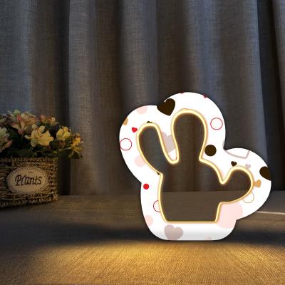 China Modern Craft Led Small Wooden Desk Lamp Kids Night Baby Room Light for sale