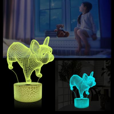 China Modern 16 Color Changing LED Remote Control Kids Room Decor Lighting 3D Led Illusion Lamp 3D Night Light For Girls Birthday Gift for sale