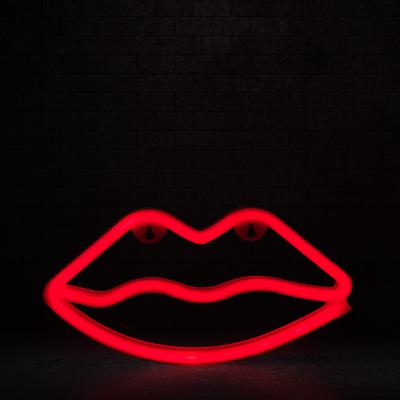 China Custom Lip Sign Night Lamp Home Decor Table Neon Lamp Home Wall Light For Bedroom for sale