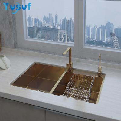 China With Faucet OEM Supplier Undermount Kitchen Sink Double Bowl Stainless Kitchen Sink for sale