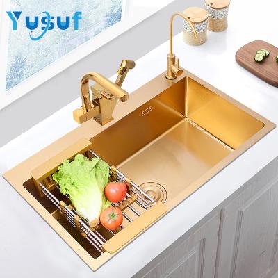 China With Stainless Steel Faucet / Single Bowl Undermount Sink Kitchen Sink for sale