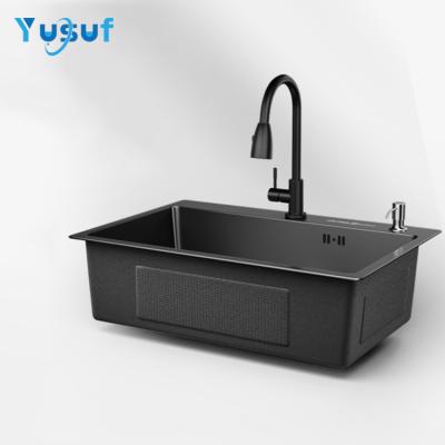 China With Single Faucet Black Kitchen Sink for sale