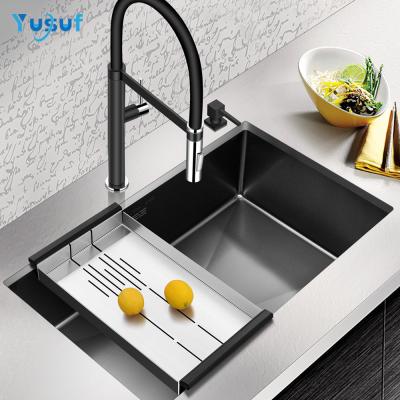 China With Faucet Single Bowl Nano Undermount Black Outdoor Kitchen Sink for sale