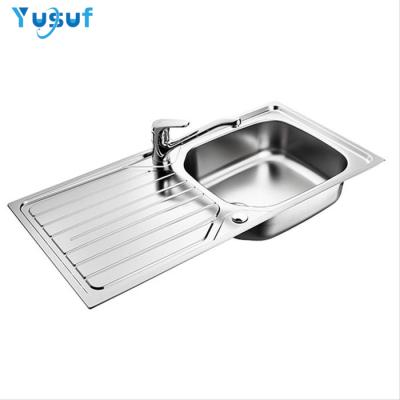 China Without Faucet Top Mounted 304 Stainless Steel Kitchen Sink With Drainer for sale