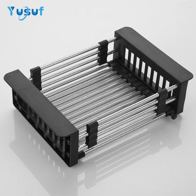 China Viable Kitchen Sink Storage Telescopic Plastic Dish Rack for sale