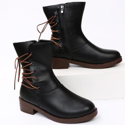 China Fashion Trend Women Shoes Retro Round Side Lace Up New Boho Vintage Sneakers Booties Ankle Boots Short Boots For Women Waterproof Shoes for sale