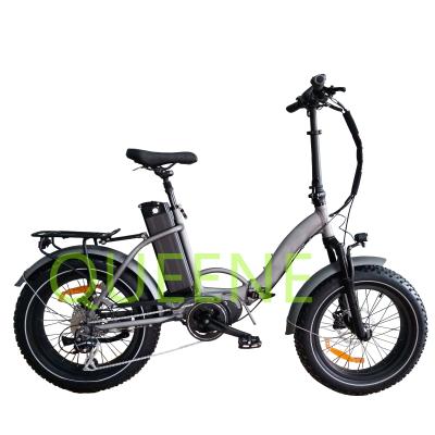 China QUEENE/New arrival aluminum alloy 20 inch mid drive 48V250W 350W mid drive electric bike folding e bicycle for sale