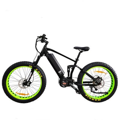 China QUEEEN/26*4.0 aluminum alloy fat tire full suspension mountain e bike 1000w Bafang M620 ultra mid drive motor electric bicycle for sale