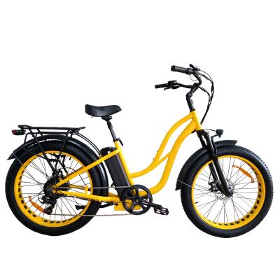 China Alloy QUEENE / 26*4.0 fat tire 48V250W 500W 750W 1000W low aluminum step by city commut e bike electric bicycle for sale