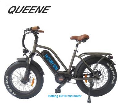 China QUEENE / 20 inch fat bike 1000w aluminum alloy bafang ultra mid drive electric motor G510 off road electric bicycle for sale