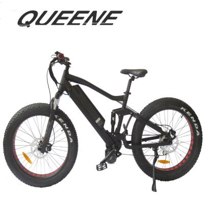 China Fat tire aluminum alloy QUEENE/48V1000W 26*4.0 mid drive mid drive electric bike mountain electric bicycle with bafang BBS02 motor for sale