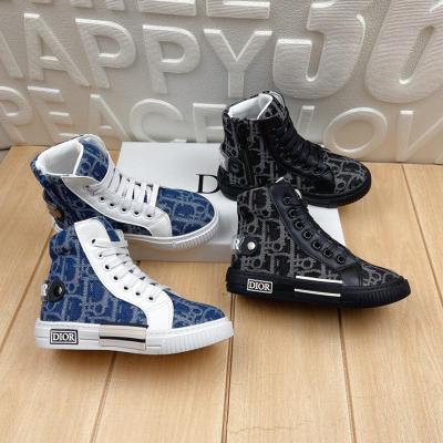 China Cushioning autumn and winter new products for simple and fashionable soft sole lace-up casual high top boys and girls canvas shoes for sale