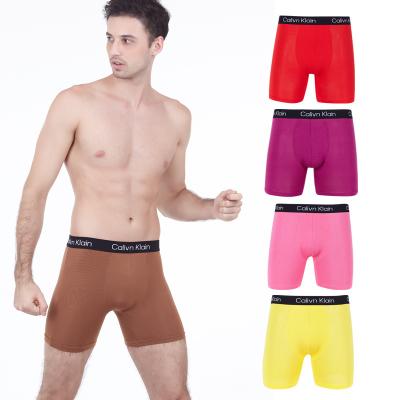 China Men's breathable underwear lengthened sports boxer wear-resistant briefs high elasticity loose plus fat plus boxer briefs for sale