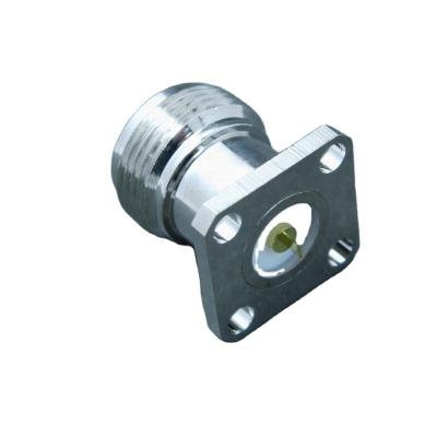 China RF N Type 4 Holes Waterproof Coaxial 17.5mm SQUARE Type RF Jack Flange N Connector With 0.13-2.95mm TAGS Pin for sale