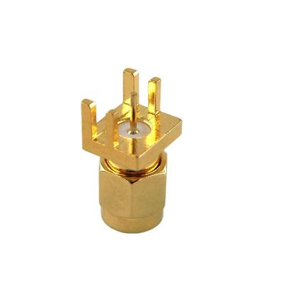 China Straight RF SMA Male Plug End Pitch RF Coaxial Connector For Edge P.C.B Mount for sale