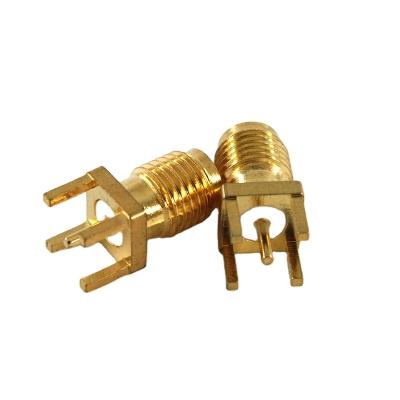 China Rf 50ohm rf SMA Coaxial Jack Straight Connector For Female P.C.B Mount for sale