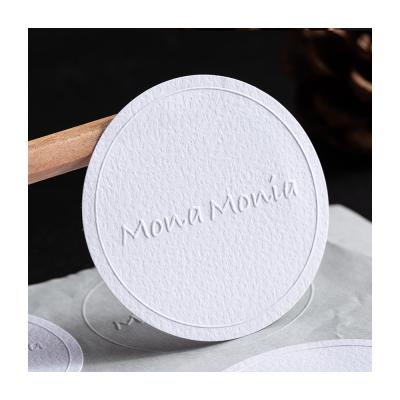 China Waterproof Customized Self Adhesive Stickers Label Thickened Approximate Concave-convex Texture Special Paper Label Printing High-end Stickers for sale