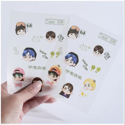 China Waterproof Custom Kiss Cut Print Adhesive Clear Label Sticker Sheets Anime Stickers for sale