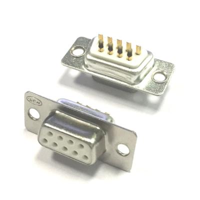 China D-sub CABLE connector through type D-SUB RS232 female connector DB9pin solder wire type for sale