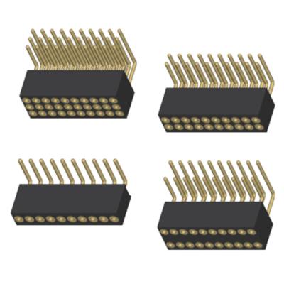 China audio & Right Angle Single/Double/Triple Row Video 1.27mm Machine Pin Socket for sale