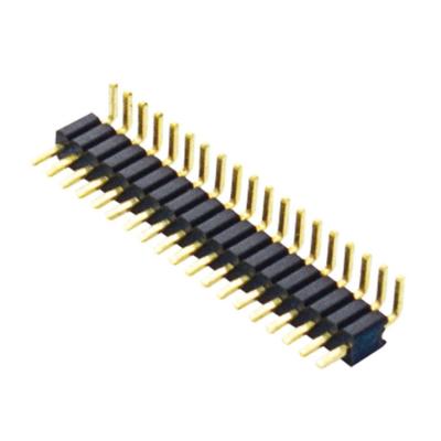 China 1.27mm Automotive Pin Header, Single Row, H2.5 Right Angle Type for sale