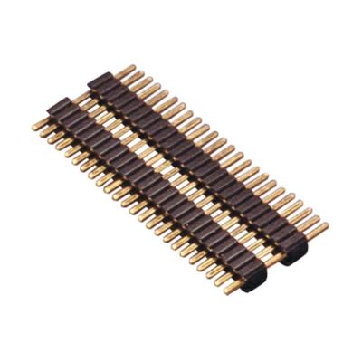 China PCB 1.27mm Pin Header, Single Row, Double Plastics, Customizable Straight Type for sale