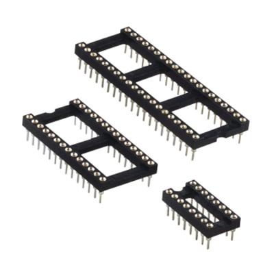 China audio & Factory direct sale 2.54mm 64pin 48pin 8 pin IC socket straight spacing type machine pin round hole sockets for ICs for sale