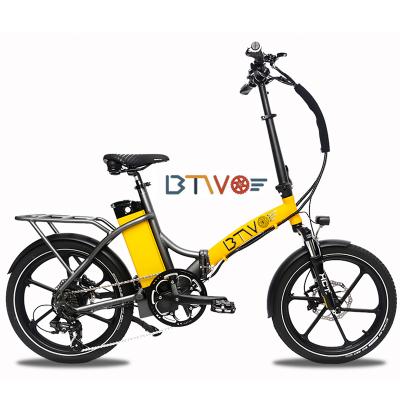 China 36v/48v 250w350w 20inch Integrated Tire Motor Adjustable Stem Folding Bike Luxury Folding E Bike for sale