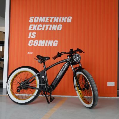 China Aluminum Alloy China Beach Rider 26inch Vintage Cruiser Ebike Bafang 48v 750w Fat Tire Vintage Electric Bike Ebike for sale