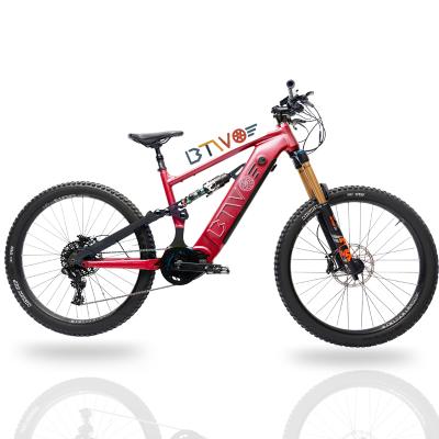 China 2021 New Aluminum Alloy Mid Mountain Mtb Bikes Enduro 48v Bafang Drive Motor Suspension Electric Bike Full for sale