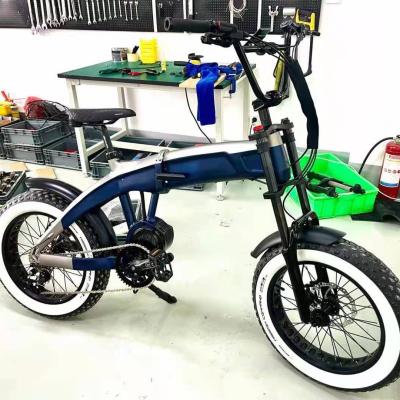 China Aluminum alloy 20*4 mid drive fat tire BAFANG G510 motor1000w e-bike electric mountain bike for man folding fat ebike for sale