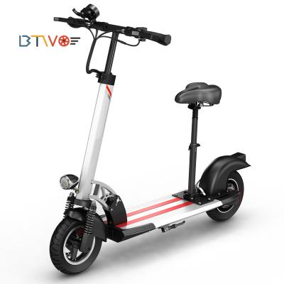 China Factory Sale 36V/48V Motor 400/500W Lithium Battery Unisex Brushless Green Power 10inch Folding Electric Scooter Bike With Seat for sale