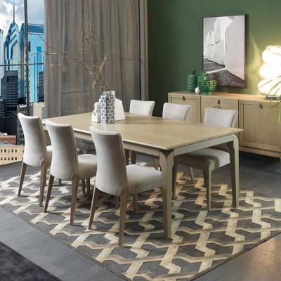 China Northern Europe Adjustable Oak Wholesale (Height) Solid Timber Rectangle 1.8 Meter Set Dining Table Chairs for sale