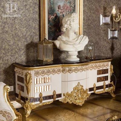 China (Other) 100% popular adjustable hand carving used in home high quality luxury classic dining table royal party table for sale