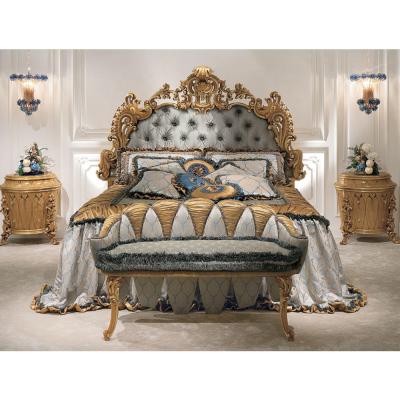 China (Size)Adjustable Luxury Royal Table Princess Bed With Dresser King Bedroom Natural Rose Wood European Style Classic for sale