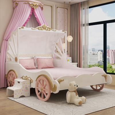 China Pine Color Modern Environmental Friendly Children's Furniture Beautiful Pine Color Princess Lathe Solid Wood Crib for sale